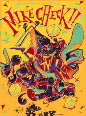 Poster inspired by the official Mike Check! merch